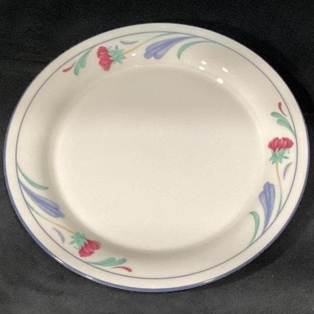 Lenox Chinastone Poppies On Blue Luncheon Plates, Set Of 4, Vintage Dinnerware - Thumbnail 5