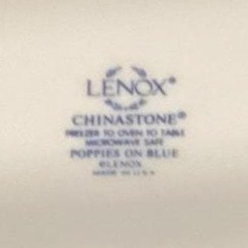 Lenox Chinastone Poppies On Blue Luncheon Plates, Set Of 4, Vintage Dinnerware - Thumbnail 3