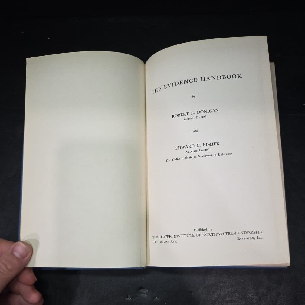 Evidence Handbook 1958 Donigan Fisher Northwestern University Law Police Book - Thumbnail 4