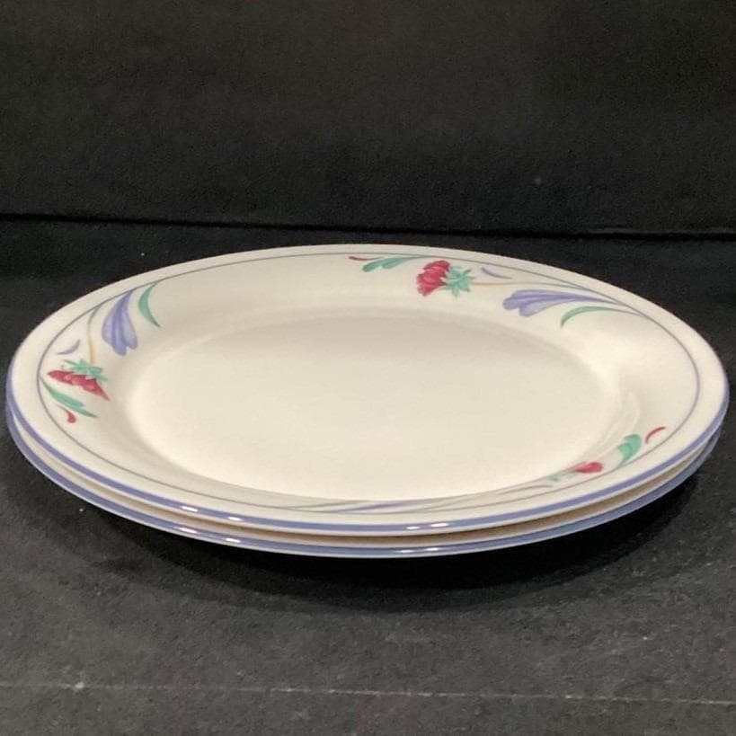Lenox Chinastone Poppies On Blue Luncheon Plates, Set Of 2, Floral Dinnerware - Thumbnail 8