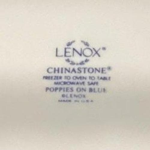 Lenox Chinastone Poppies On Blue Luncheon Plates, Set Of 2, Floral Dinnerware - Thumbnail 2