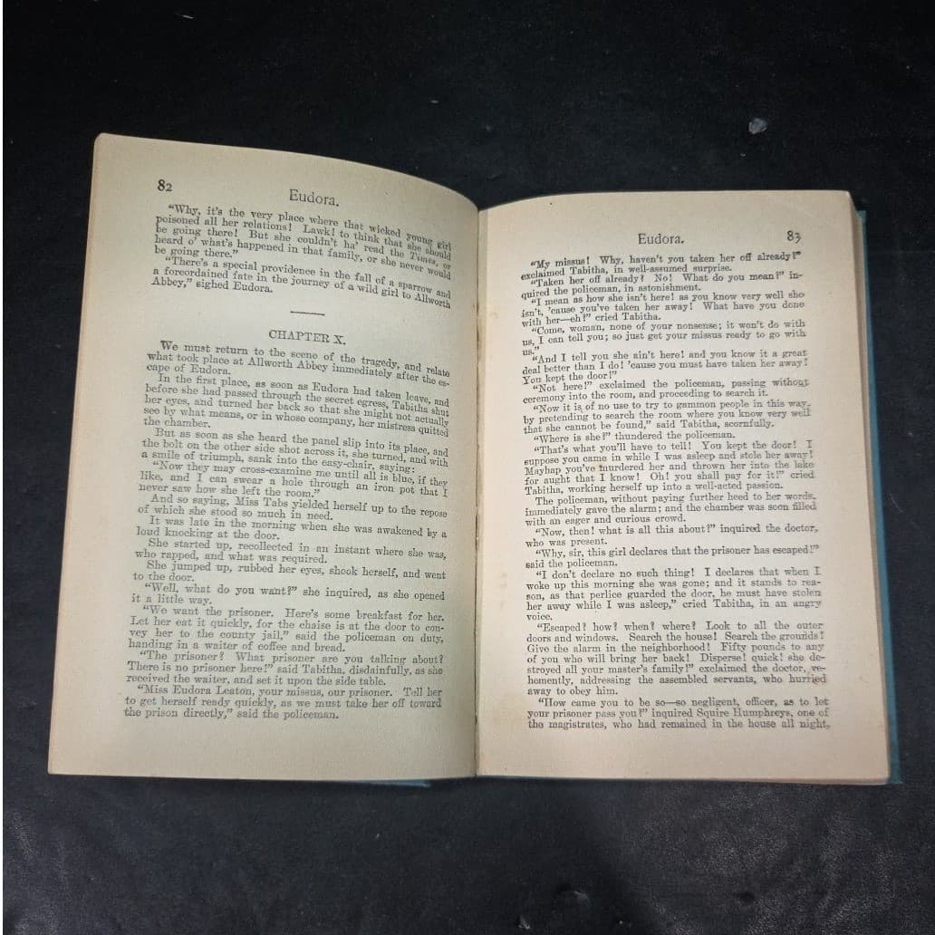 Eudora or The False Princess Mrs Southworth Antique 1910 Blue Decorative Book - Thumbnail 6
