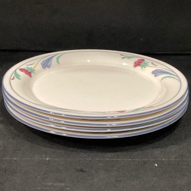 Lenox Chinastone Poppies On Blue Luncheon Plates, Set Of 4, Vintage Dinnerware - Thumbnail 9