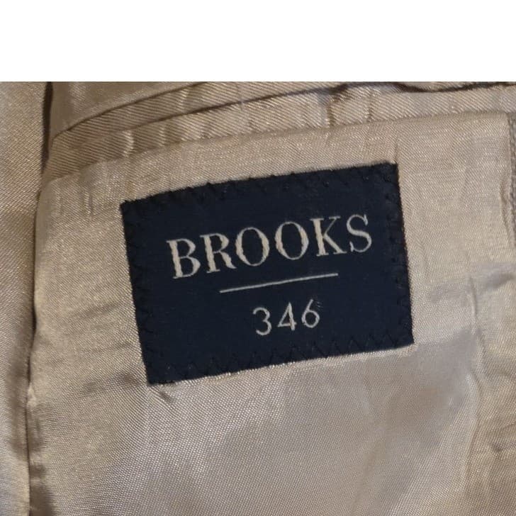 Brooks 346 Tan Wool Linen Blend 2-Button Sport Coat, Men's 41R Beige Blazer - Thumbnail 8