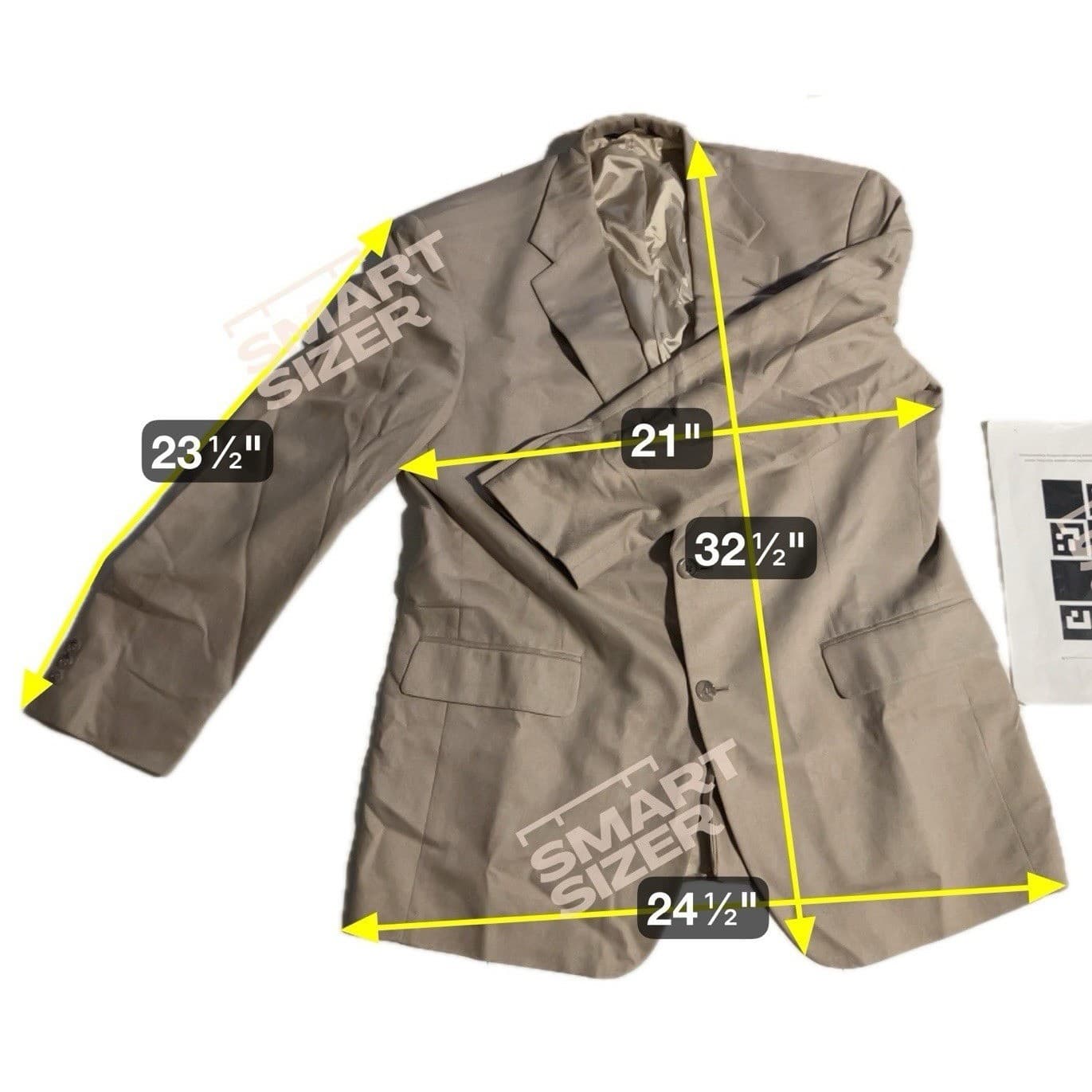 Brooks 346 Tan Wool Linen Blend 2-Button Sport Coat, Men's 41R Beige Blazer - Thumbnail 2