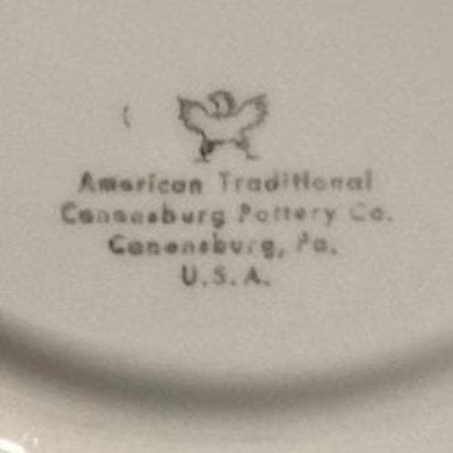 Canonsburg Pottery American Traditional Salad Plate, Ivory Embossed Dish, USA - Thumbnail 3