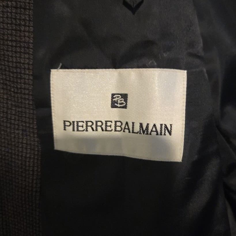 Pierre Balmain Grey 100% Pure Wool Double Breasted Blazer, Men's 40L Suit Jacket - Thumbnail 5