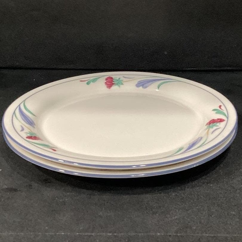 Lenox Chinastone Poppies On Blue Luncheon Plates, Set Of 2, Floral Dinnerware - Thumbnail 7