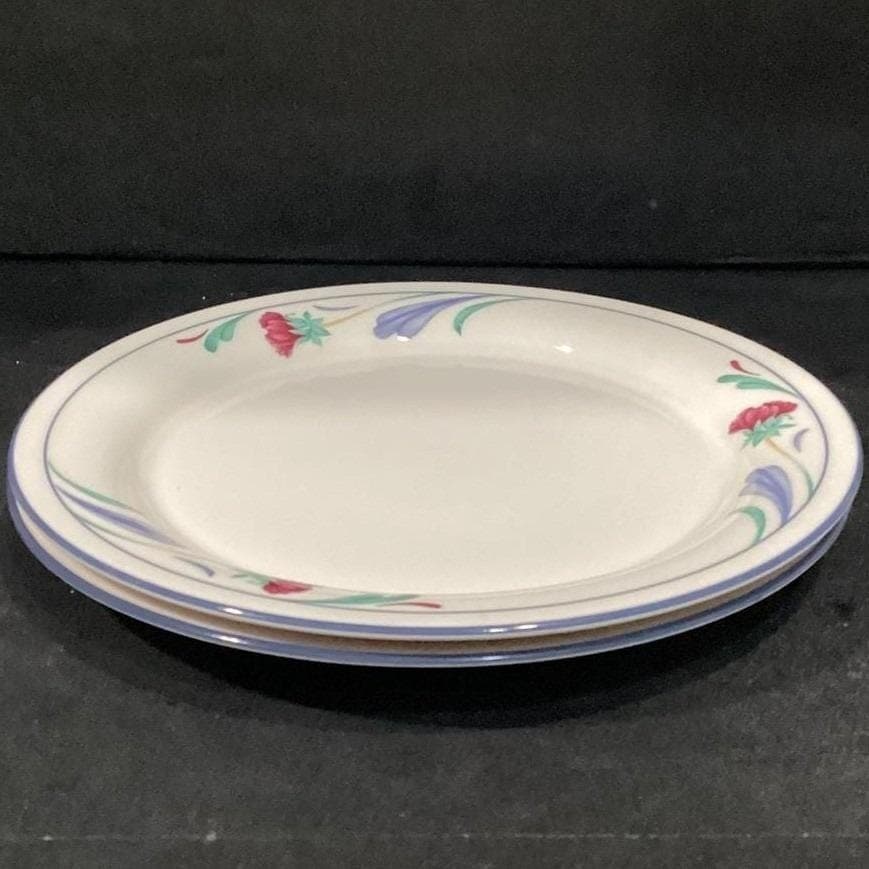 Lenox Chinastone Poppies On Blue Luncheon Plates, Set Of 2, Floral Dinnerware - Thumbnail 10
