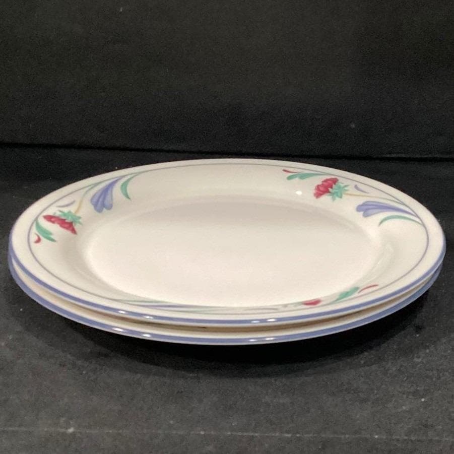 Lenox Chinastone Poppies On Blue Luncheon Plates, Set Of 2, Floral Dinnerware - Thumbnail 9