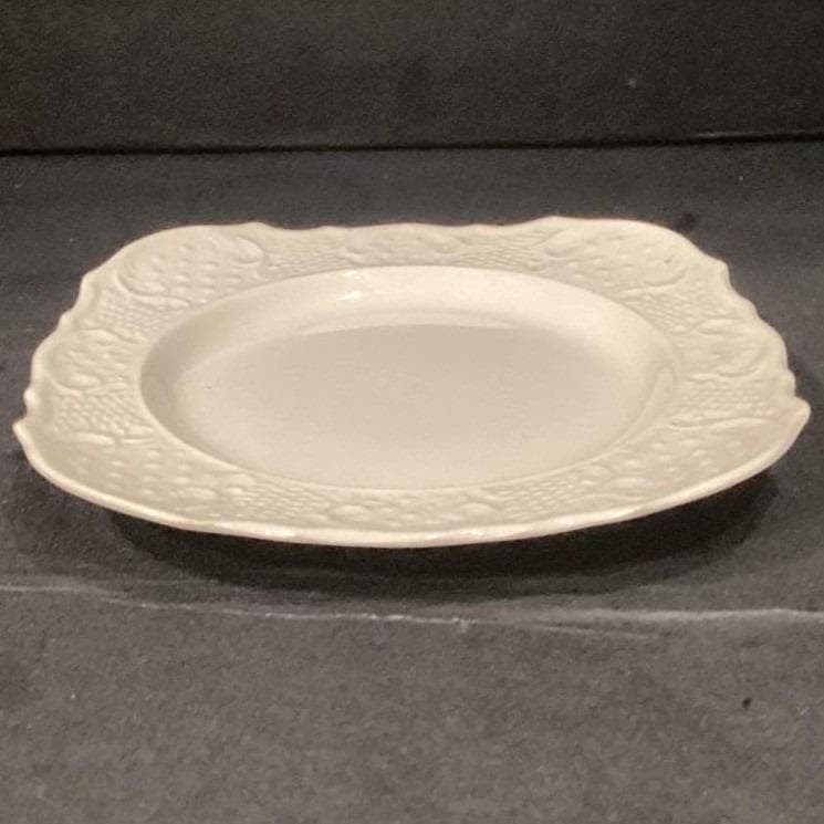 Canonsburg Pottery American Traditional Salad Plate, Ivory Embossed Dish, USA - Thumbnail 8