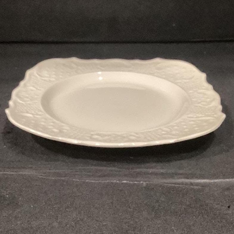 Canonsburg Pottery American Traditional Salad Plate, Ivory Embossed Dish, USA - Thumbnail 9