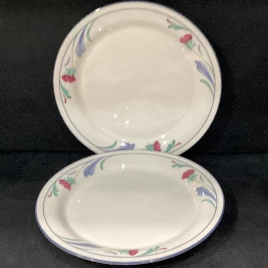 Lenox Chinastone Poppies On Blue Luncheon Plates, Set Of 2, Floral Dinnerware - Thumbnail 6