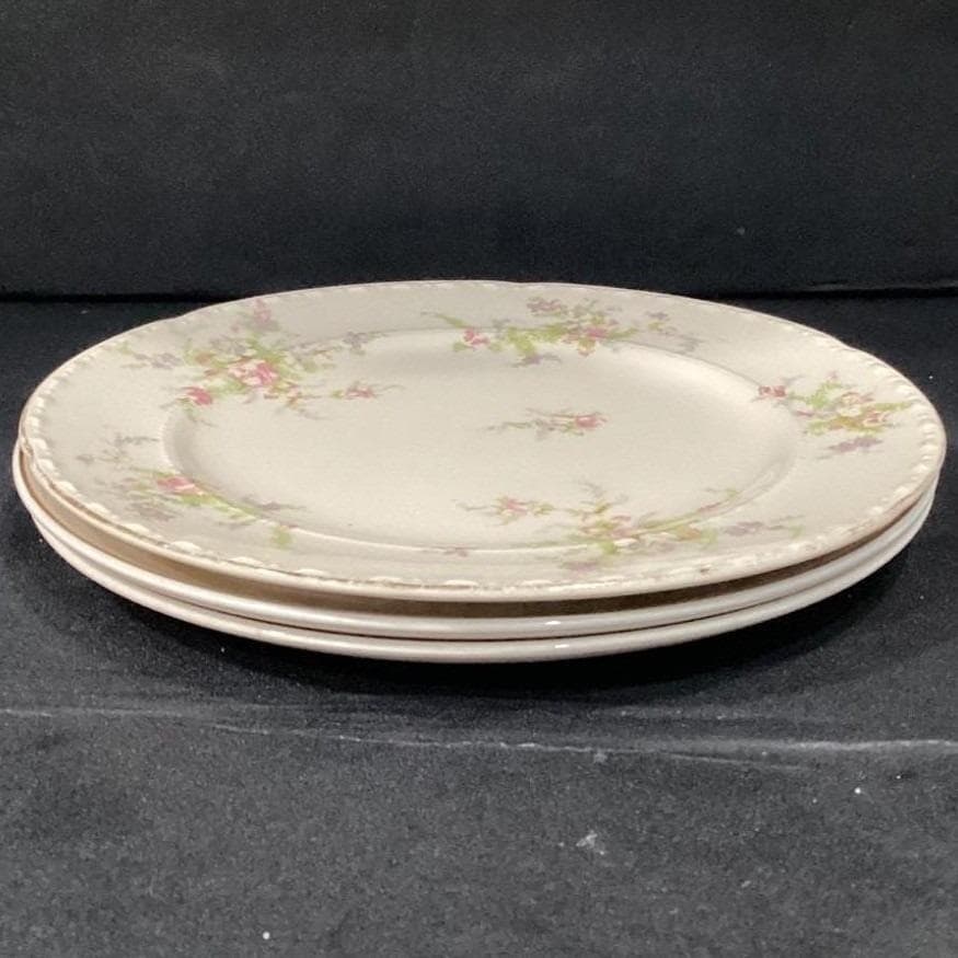 Crooksville China Mismatched Dinner Plates, Set of 3 Roses & Purple/White Floral - Thumbnail 19