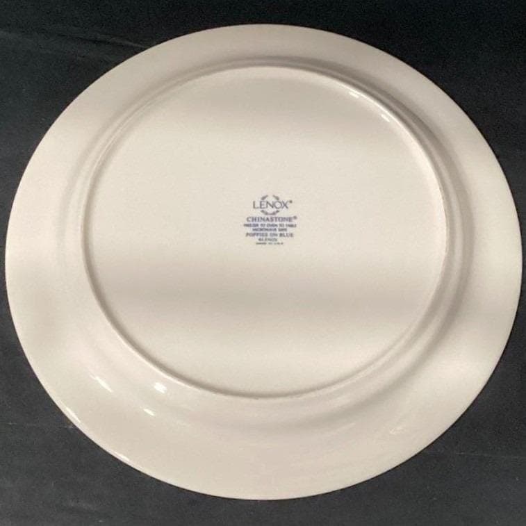 Lenox Chinastone Poppies On Blue Dinner Plates, Set Of 2, Floral Dinnerware - Thumbnail 4