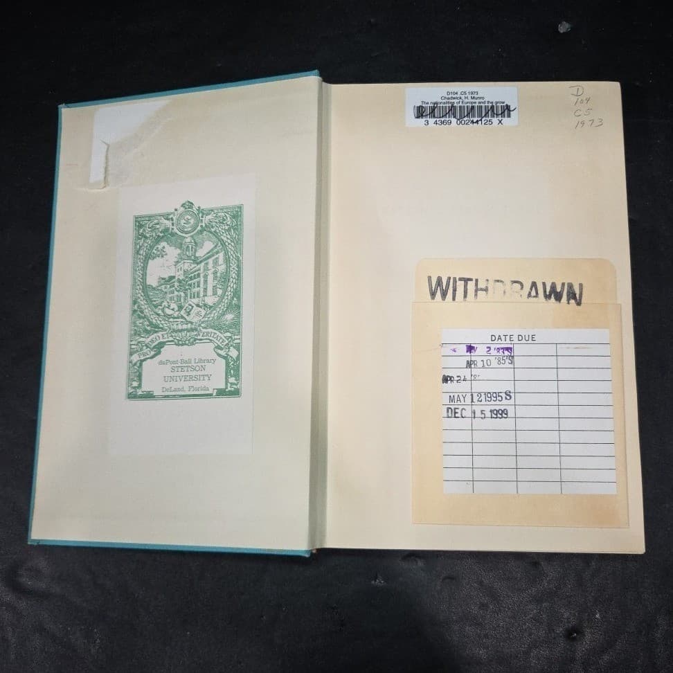 The Nationalities of Europe H Munro Chadwick 1973 Hardcover History Book - Thumbnail 3