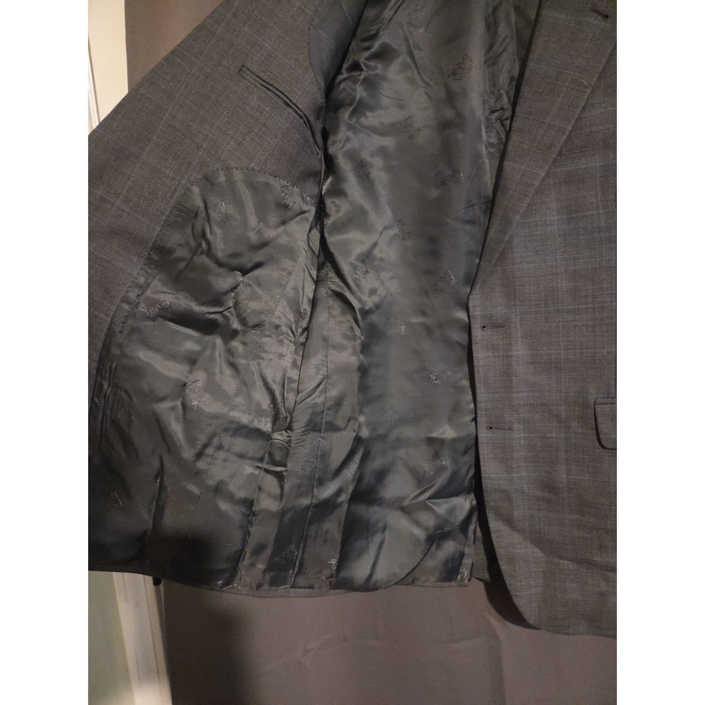Jos. A. Bank Signature Gold Grey Glen Plaid Wool Blazer, Men's 40L Sport Coat - Thumbnail 8