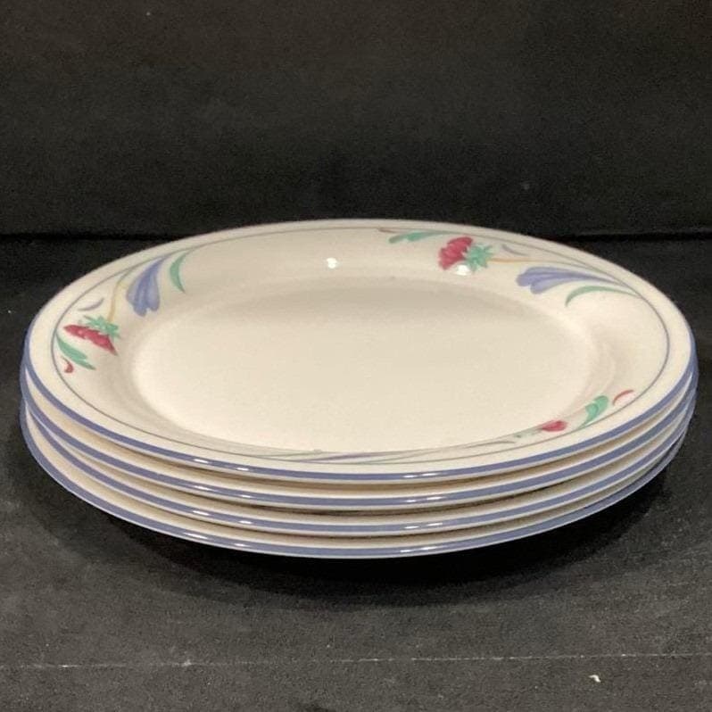 Lenox Chinastone Poppies On Blue Luncheon Plates, Set Of 4, Vintage Dinnerware - Thumbnail 8