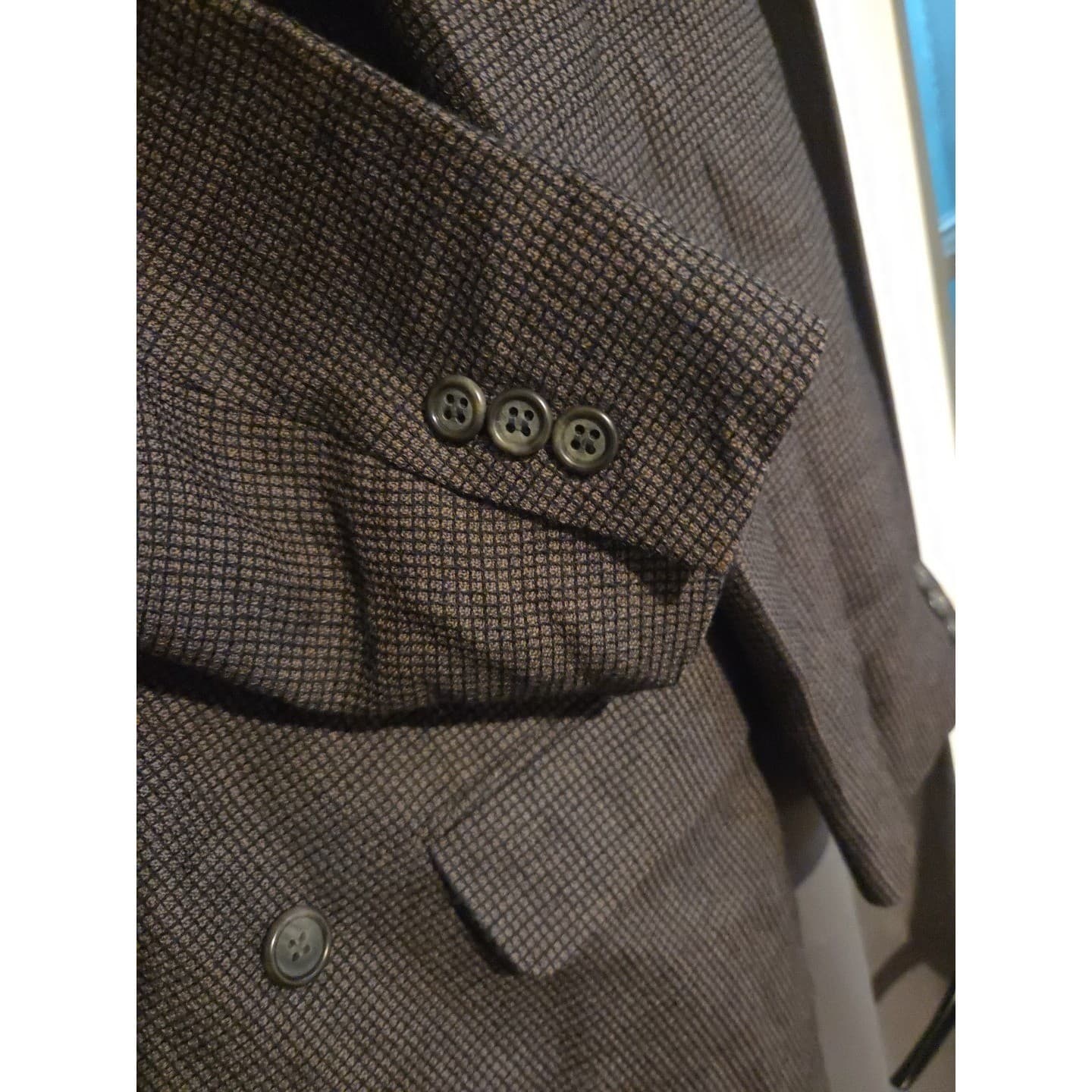 Pierre Balmain Grey 100% Pure Wool Double Breasted Blazer, Men's 40L Suit Jacket - Thumbnail 7