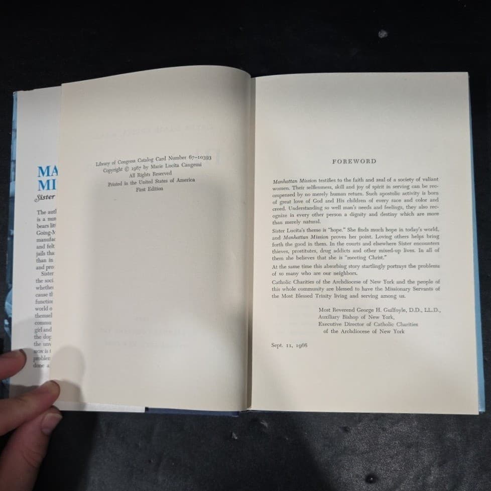 Manhattan Mission Sister Marie Lucita 1967 First Edition Hardcover NYC History - Thumbnail 5