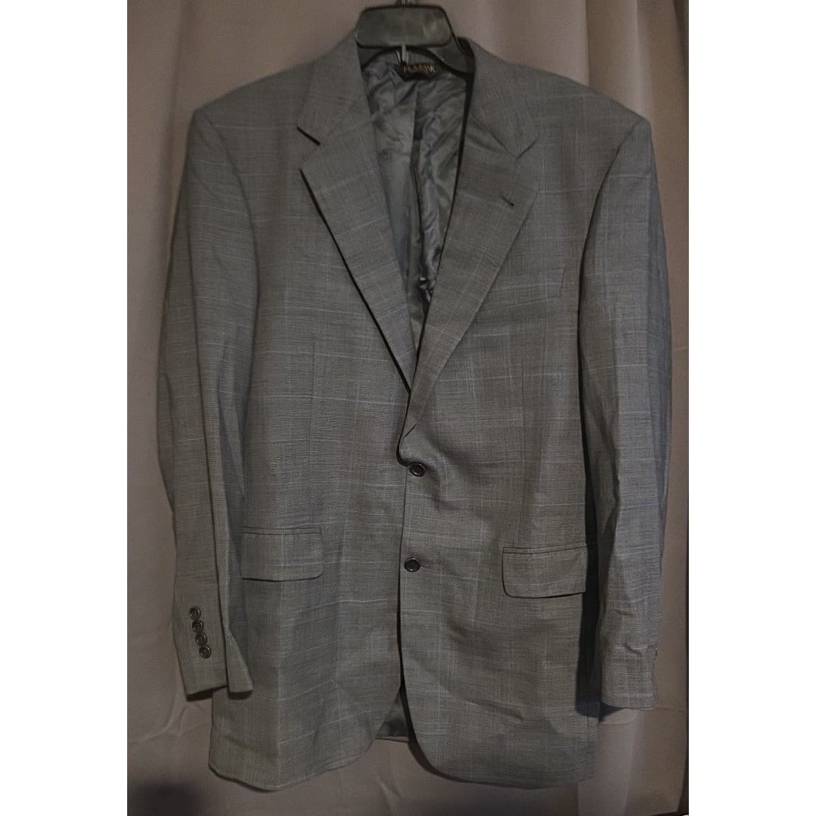 Jos. A. Bank Signature Gold Grey Glen Plaid Wool Blazer, Men's 40L Sport Coat - Thumbnail 3