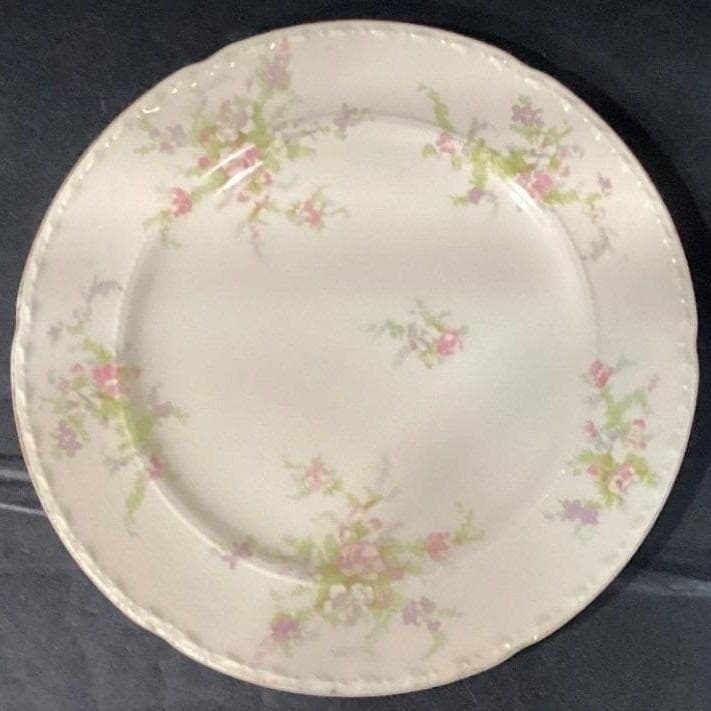 Crooksville China Mismatched Dinner Plates, Set of 3 Roses & Purple/White Floral - Thumbnail 14
