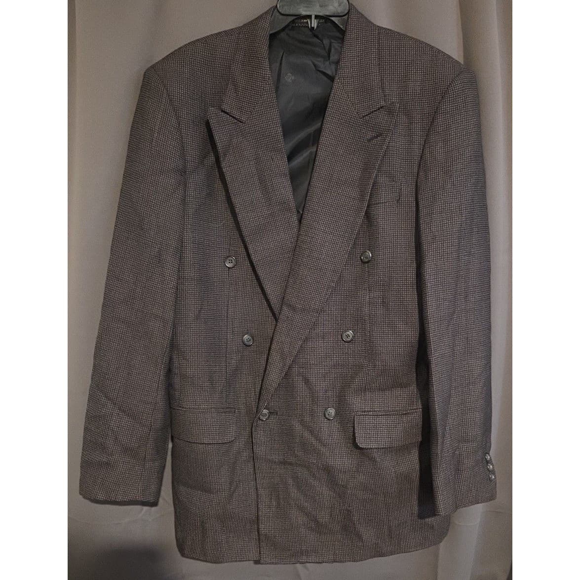 Pierre Balmain Grey 100% Pure Wool Double Breasted Blazer, Men's 40L Suit Jacket - Thumbnail 3