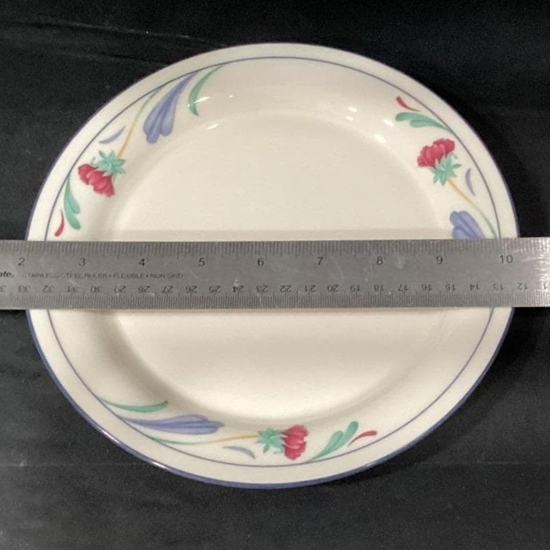 Lenox Chinastone Poppies On Blue Luncheon Plates, Set Of 2, Floral Dinnerware - Thumbnail 3