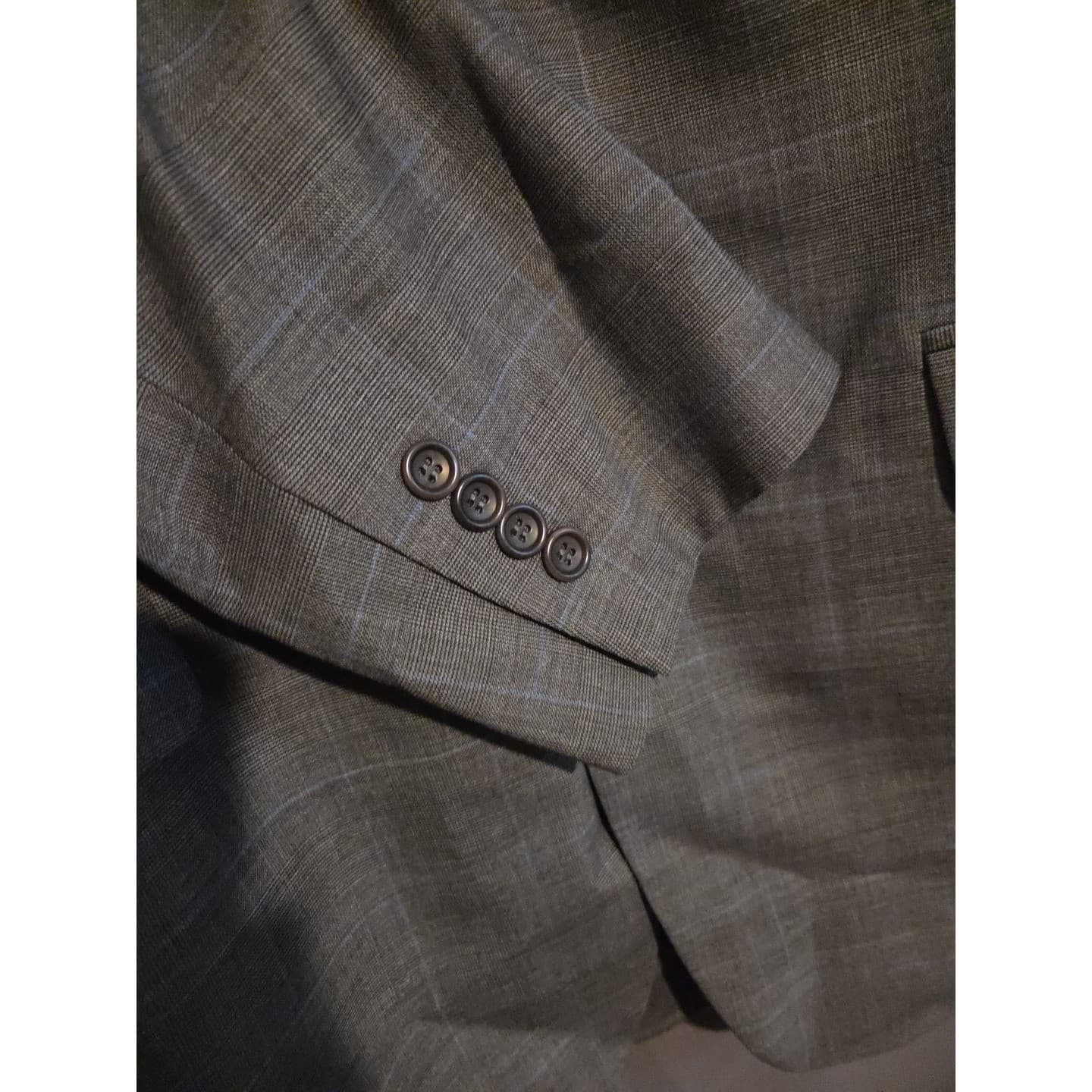 Jos. A. Bank Signature Gold Grey Glen Plaid Wool Blazer, Men's 40L Sport Coat - Thumbnail 7