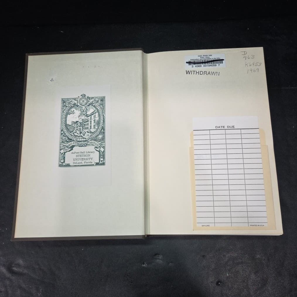 Nationalism and Imperialism in the Hither East Hans Kohn 1969 Hardcover Book - Thumbnail 3