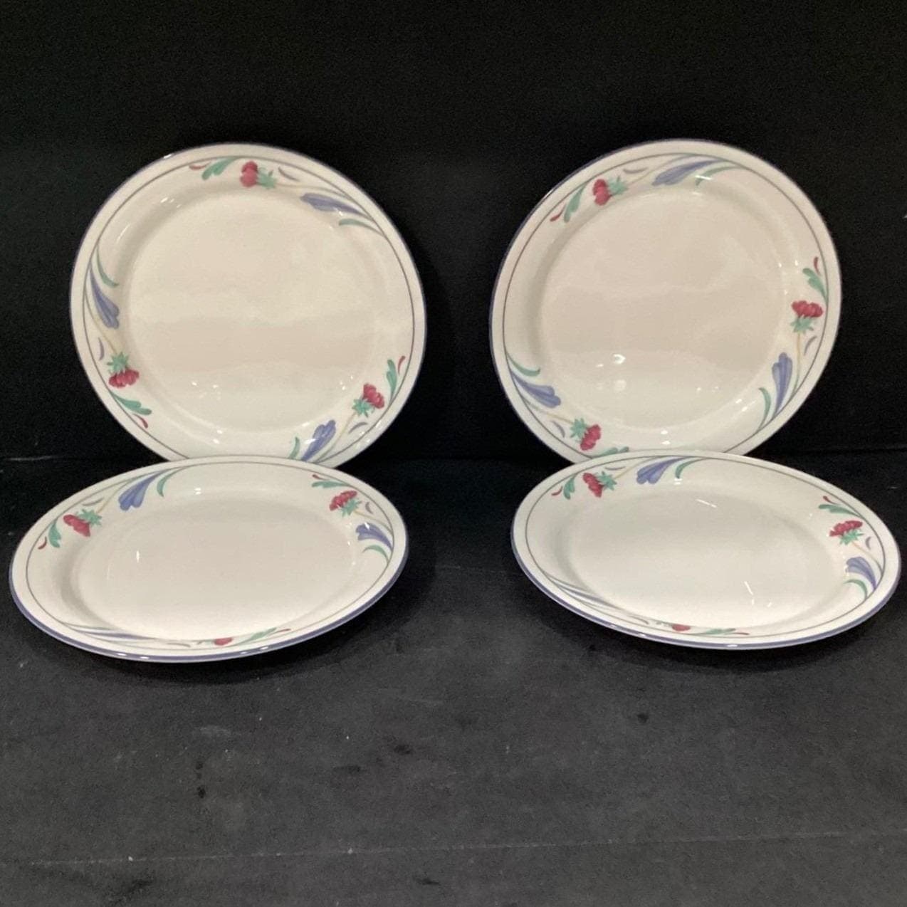 Lenox Chinastone Poppies On Blue Luncheon Plates, Set Of 4, Vintage Dinnerware - Thumbnail 6