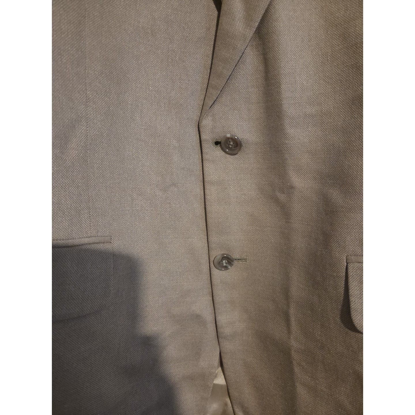 Brooks 346 Tan Wool Linen Blend 2-Button Sport Coat, Men's 41R Beige Blazer - Thumbnail 6