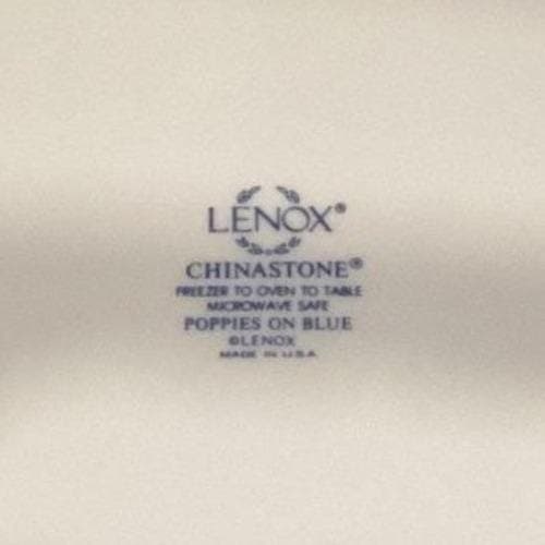 Lenox Chinastone Poppies On Blue Dinner Plates, Set Of 2, Floral Dinnerware - Thumbnail 3