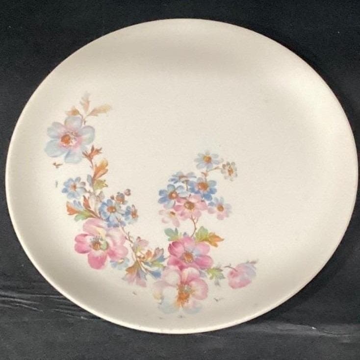 Crooksville China Mismatched Dinner Plates, Set of 3 Roses & Purple/White Floral - Thumbnail 15