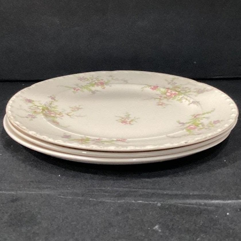 Crooksville China Mismatched Dinner Plates, Set of 3 Roses & Purple/White Floral - Thumbnail 18