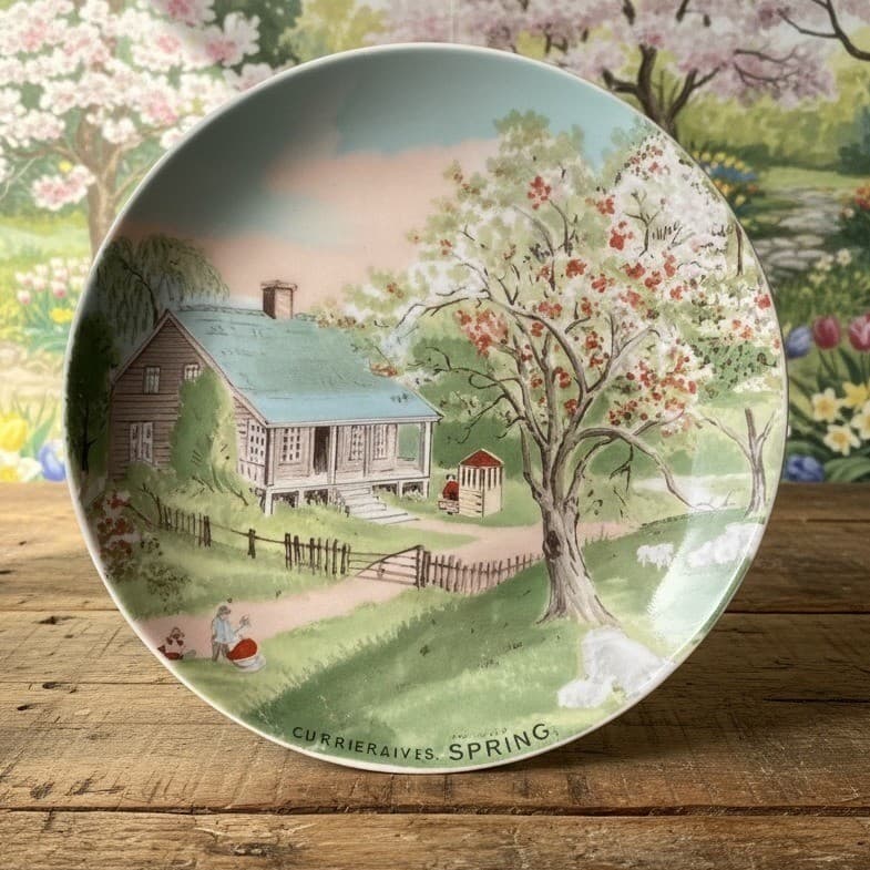Currier & Ives "Spring" Plate, The Four Seasons Collection, Vtg Decorative Plate