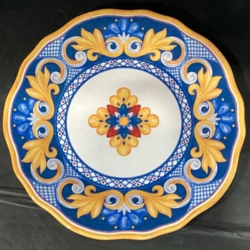 Cynthia Rowley Medallion Dinner Plate, Melamine Tableware, Modern Patterned Dish - Thumbnail 5
