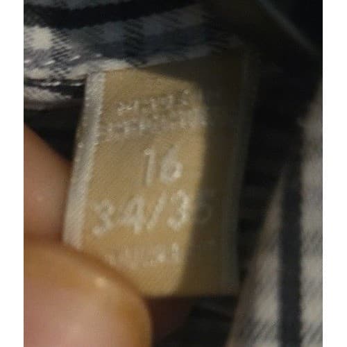 Michael Kors Blue White Striped Long Sleeve Button Down, Men's 16 34/35 Shirt - Thumbnail 8