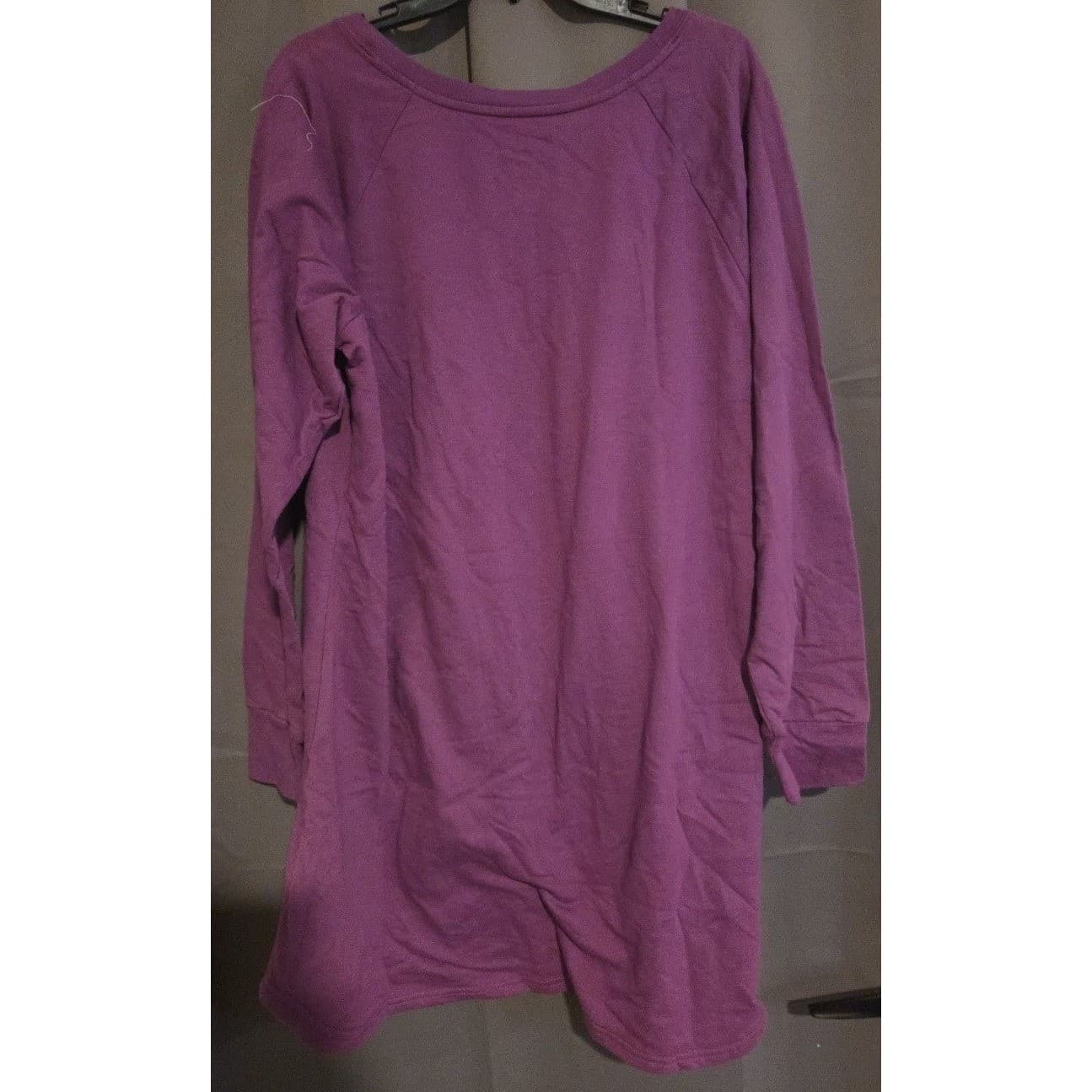 Tootsie Pops Mr Owl Purple Graphic Long Sleeve Nightgown, Unisex XXL Sleepwear - Thumbnail 4