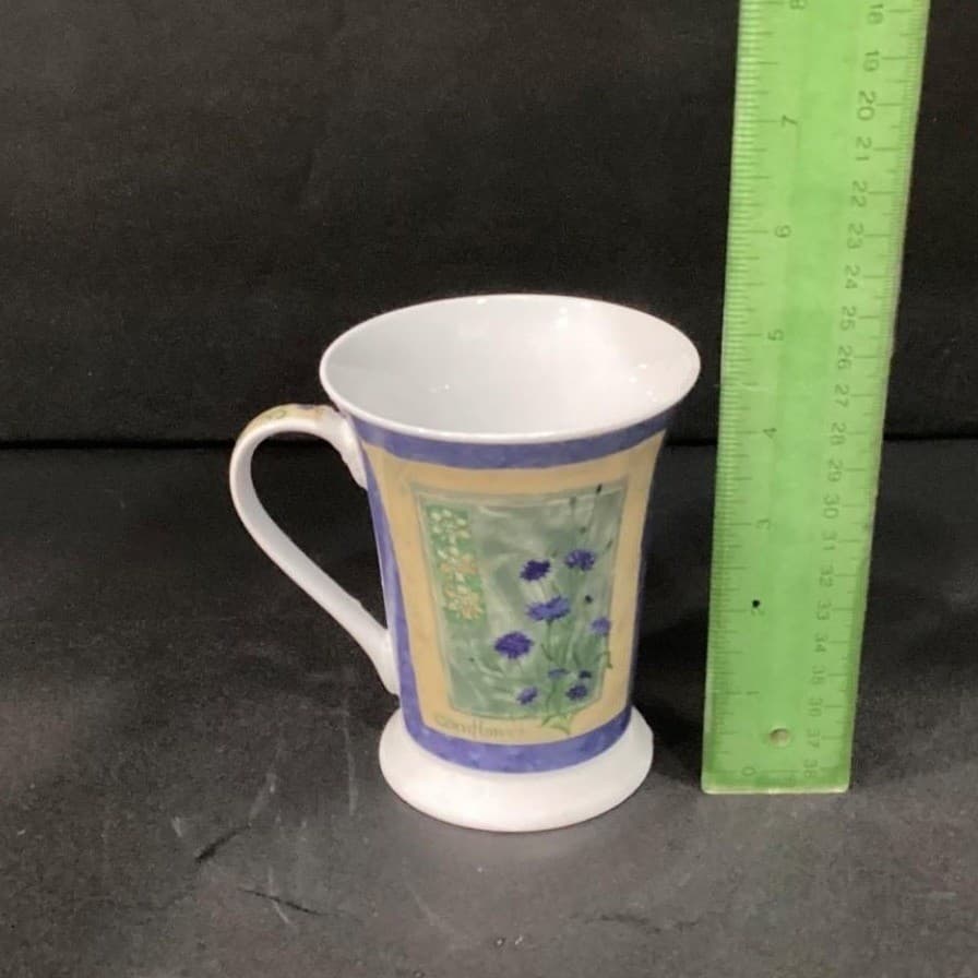 Pimpernal English Cornflower Coffee Cup, Vintage Fine Porcelain Mug, Drinkware - Thumbnail 7
