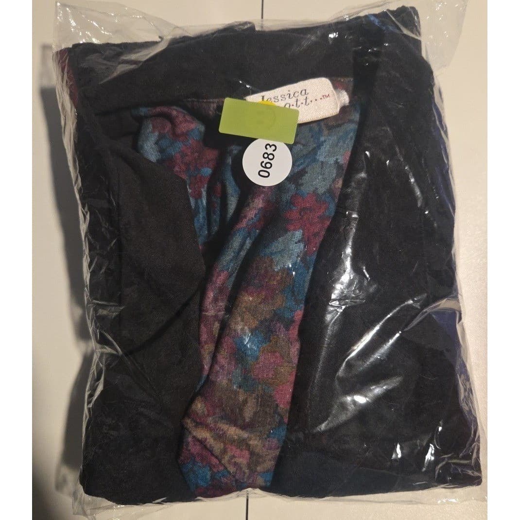 Jessica Scott Black Faux Suede Bomber Jacket, Floral Lining, Women's Small, Vtg - Thumbnail 8