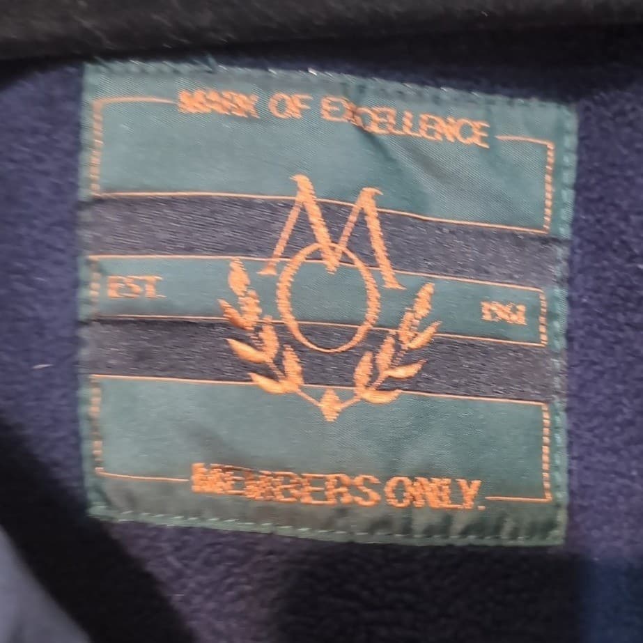 Members Only Tan Khaki Bomber Jacket, Navy Fleece Collar, Men's Medium - Thumbnail 5