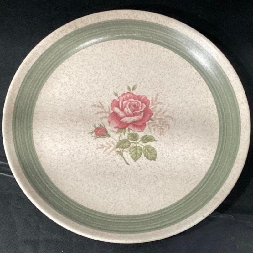 Canonsburg Pottery Blush Pink Dinner Plate, Vintage Round Ceramic Dinnerware - Thumbnail 6