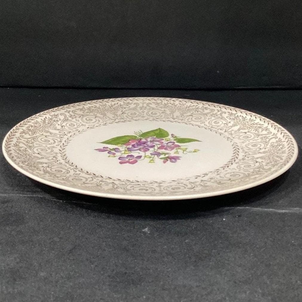 Cunningham & Pickett "Spring Violet" Decorative Plate, Vtg Hand-Decorated China - Thumbnail 10