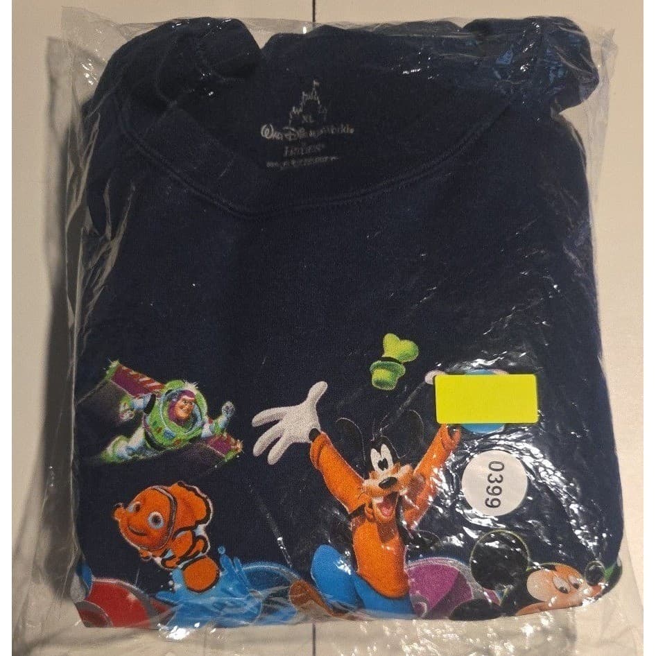 Walt Disney World 2009 Navy Blue Sweatshirt Hanes Mickey Buzz Nemo, Men's XL - Thumbnail 8
