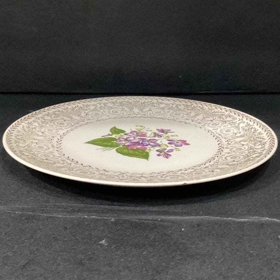 Cunningham & Pickett "Spring Violet" Decorative Plate, Vtg Hand-Decorated China - Thumbnail 11