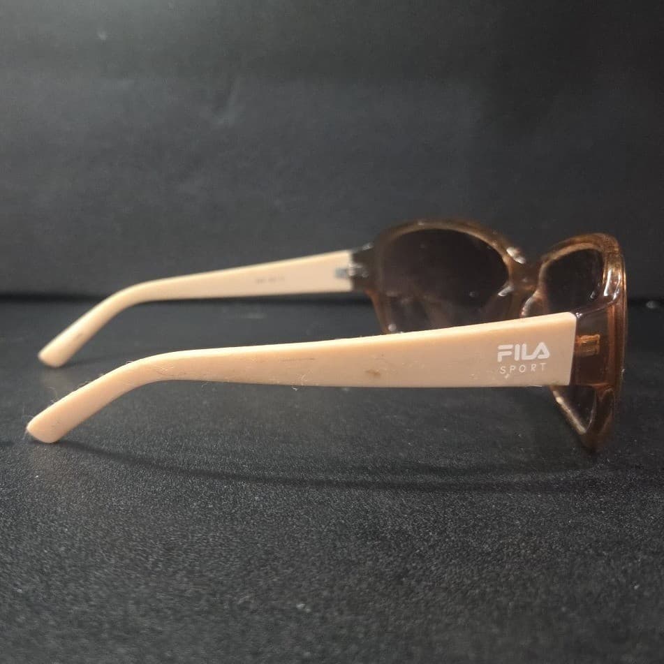 Fila Sport Women's Sunglasses Amber Brown Cream Two-Tone Rectangular Shades - Thumbnail 5