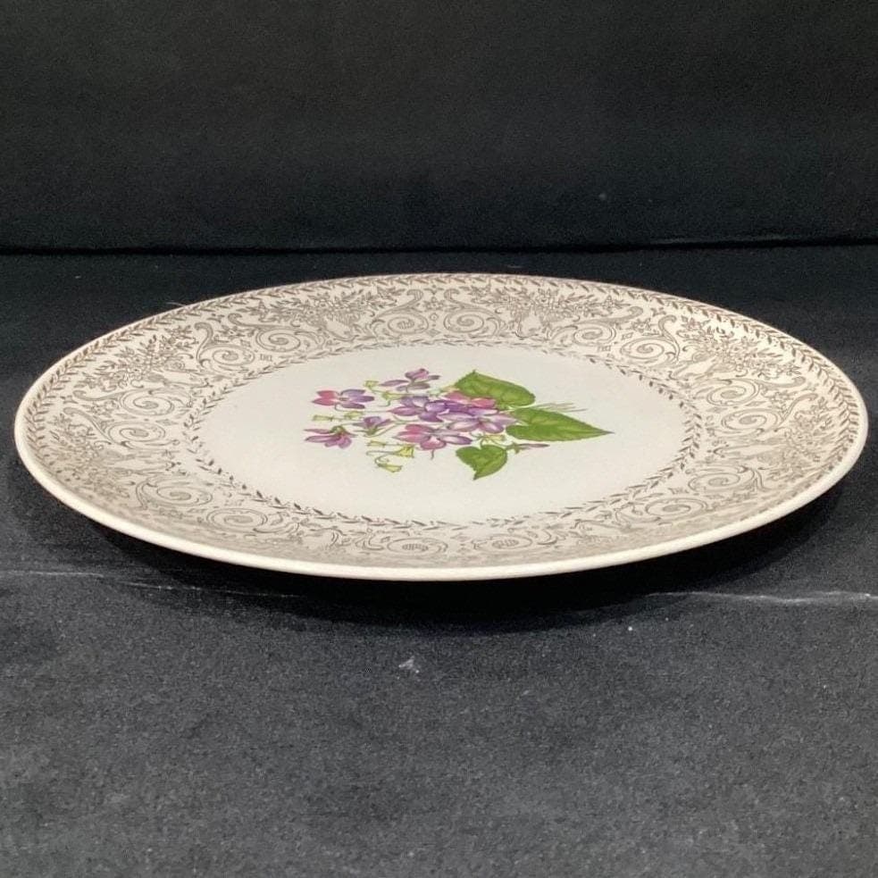 Cunningham & Pickett "Spring Violet" Decorative Plate, Vtg Hand-Decorated China - Thumbnail 9