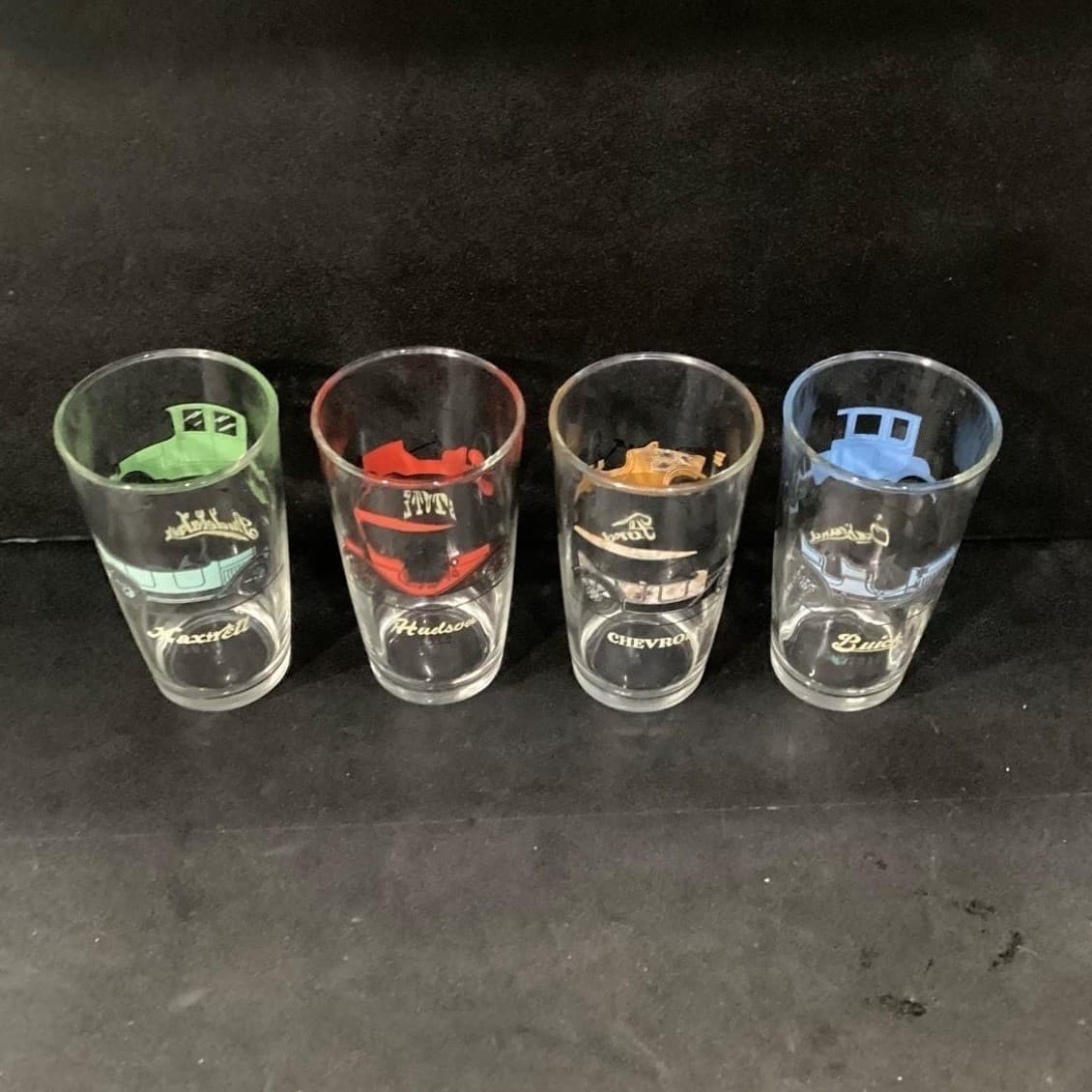 Anchor Hocking Antique Cars Tumblers, Set of 4, Multicolored Vehicle Glasses - Thumbnail 3
