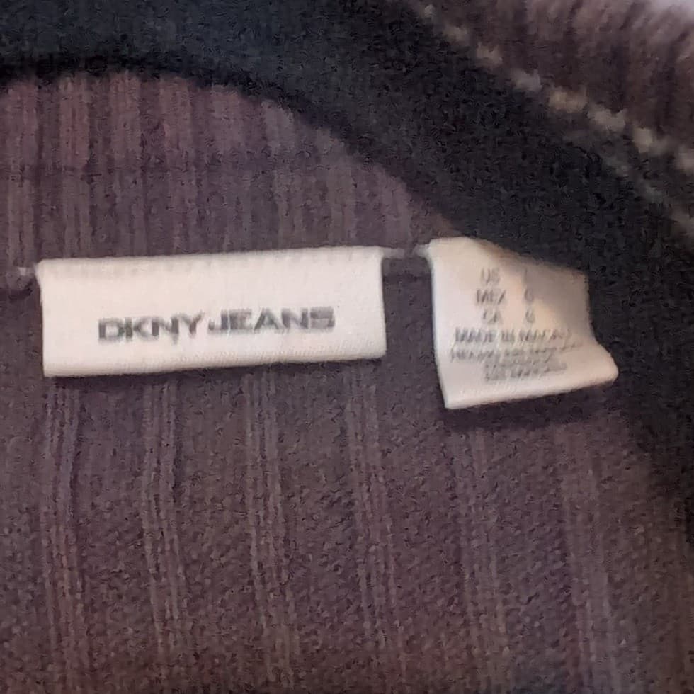DKNY Jeans Brown Ribbed Quarter Zip Sweater, Mock Neck, Men's Large Pullover - Thumbnail 5